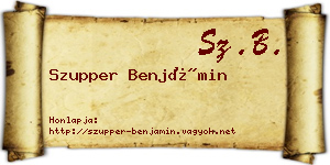 Szupper Benjámin névjegykártya